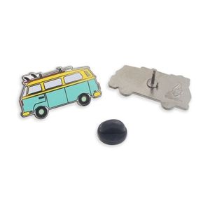 Retro Van with Surfboard Rack Hard Enamel Lapel Pin